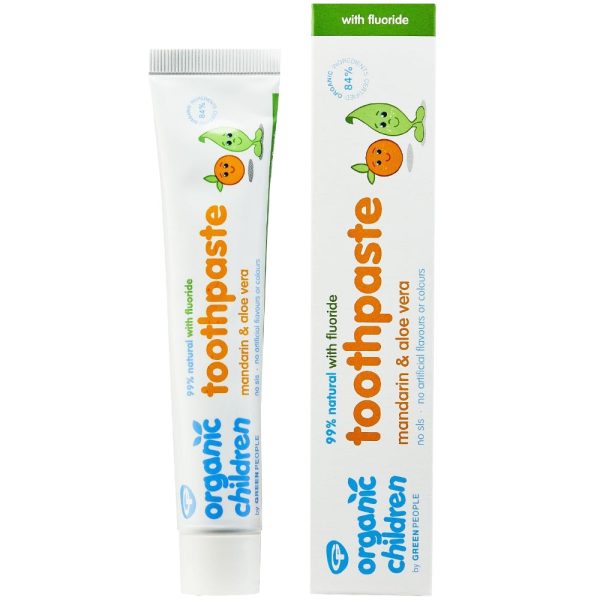 Green People Organic Children s Fluoride Toothpaste Mandarin & Aloe Vera 50ml Fashion