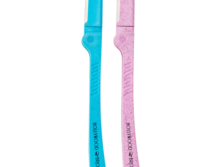 Hollywood Browzer Duo Browzer Hair Removal & Dermaplaning Tool Blue + Rose Online Sale