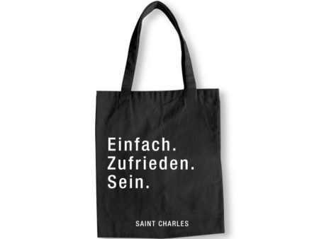 Baumwolltasche Einfach.Zufrieden.Sein. schwarz Fashion